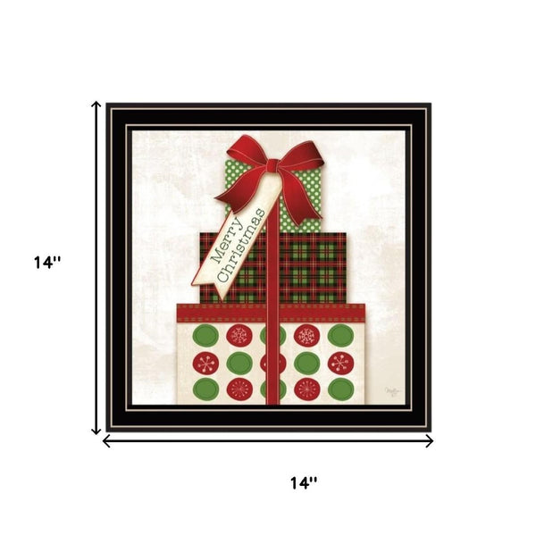 HomeRoots Set of Three Festive Black Framed Wall Art Prints - Modern Acrylic Decor for Holiday Charm 568729