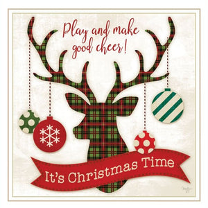 HomeRoots Set of Three Festive "It's Christmas Time" Black Framed Wall Art for Stylish Holiday Decor 568730