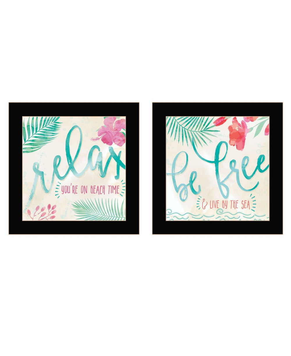 HomeRoots Set of Two Coastal-Inspired Black Framed Wall Art - Modern Gallery-Ready Decor for Any Room 568732