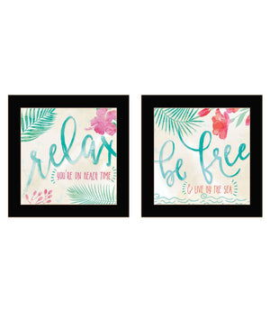 HomeRoots Set of Two Coastal-Inspired Black Framed Wall Art - Modern Gallery-Ready Decor for Any Room 568732