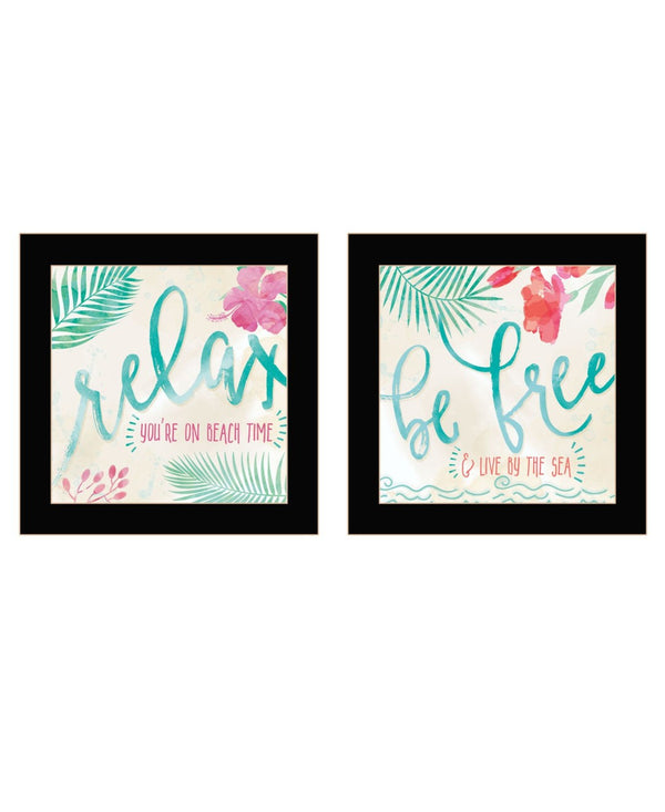 HomeRoots Set of Two Coastal-Inspired Black Framed Wall Art - Modern Gallery-Ready Decor for Any Room 568732