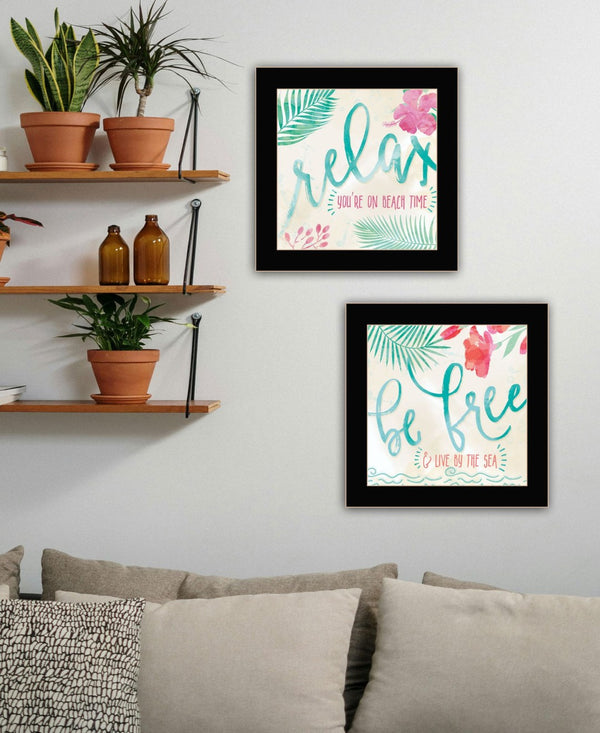 HomeRoots Set of Two Coastal-Inspired Black Framed Wall Art - Modern Gallery-Ready Decor for Any Room 568732