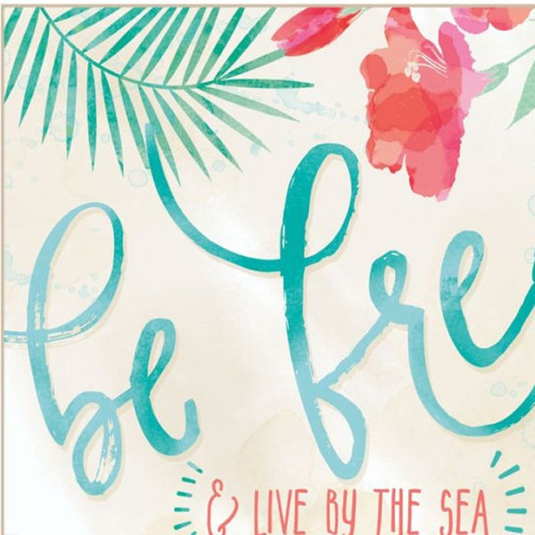 HomeRoots Set of Two Framed Coastal Art Prints - 'Be Free' & 'Live By The Sea' for Stylish Home Decor 568734