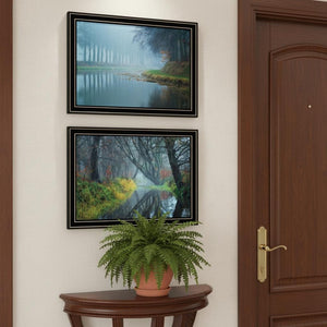 HomeRoots Set of Two Misty Rivers Framed Wall Art - Elegant Landscape Prints for Living Room or Office Decor 568737