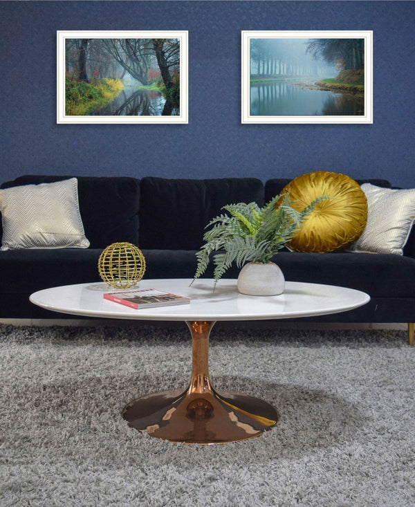 HomeRoots Set of Two Misty Rivers Elegant Framed Wall Art Prints for Serene Home Décor & Gallery Display 568738