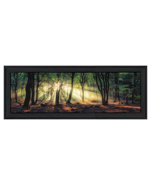 HomeRoots Set of Two Sun Rays Forest Wall Art Prints in Black Frames – Perfect for Home or Office Decor 568740