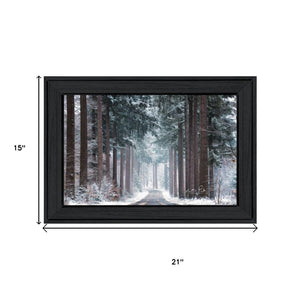 HomeRoots Set of Two Framed Winter Wonderland Prints - Elegant Black Frames for Timeless Home Decor Charm 568743