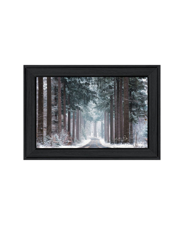 HomeRoots Set of Two Framed Winter Wonderland Prints - Elegant Black Frames for Timeless Home Decor Charm 568743