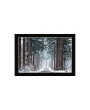HomeRoots Set of Two Winter Wonderland Framed Prints - Elegant Black Frames for Stylish Home Decor Upgrade 568744