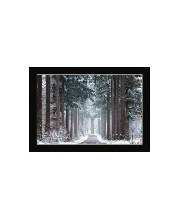 HomeRoots Set of Two Winter Wonderland Framed Prints - Elegant Black Frames for Stylish Home Decor Upgrade 568744