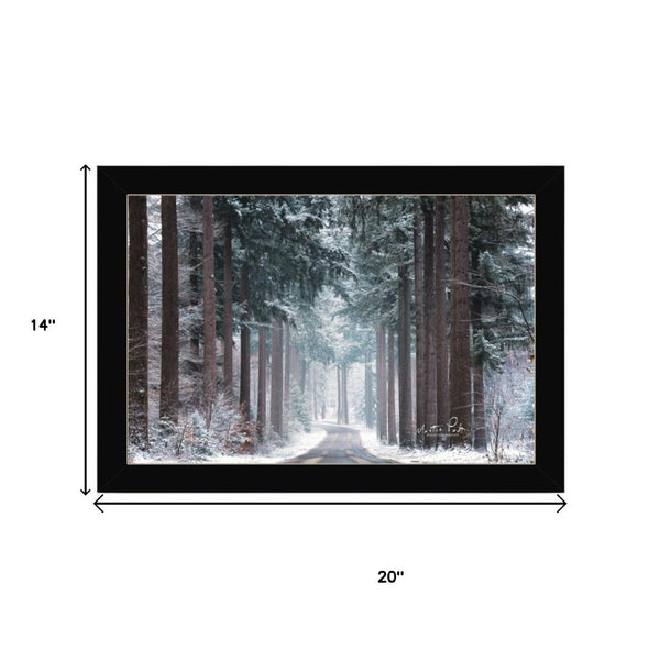 HomeRoots Set of Two Winter Wonderland Framed Prints - Elegant Black Frames for Stylish Home Decor Upgrade 568744