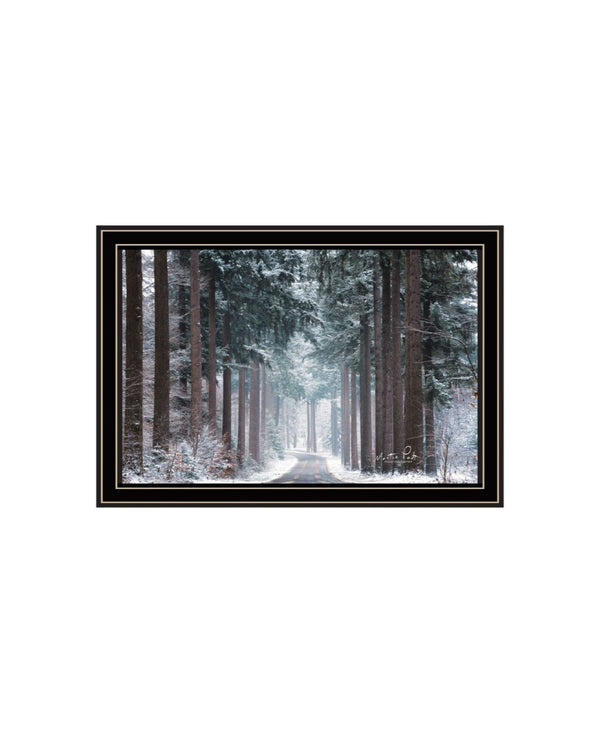 HomeRoots Set of Two Elegant Winter Wonderland Framed Wall Art - Stylish Black Frames for Modern Decor 568745