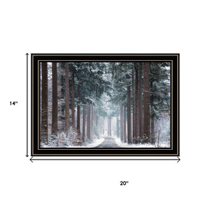 HomeRoots Set of Two Elegant Winter Wonderland Framed Wall Art - Stylish Black Frames for Modern Decor 568745