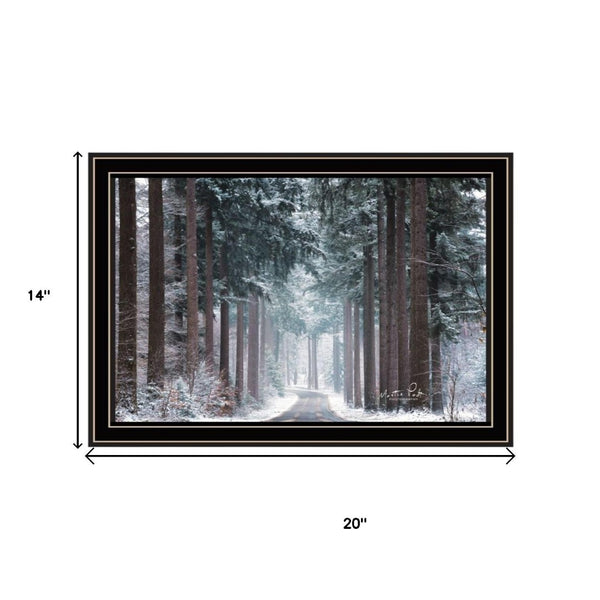 HomeRoots Set of Two Elegant Winter Wonderland Framed Wall Art - Stylish Black Frames for Modern Decor 568745