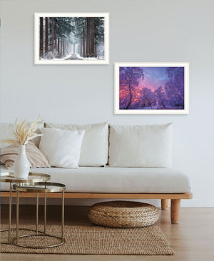 HomeRoots Set of Two Framed Winter Wonderland Prints - Modern Black Wall Art for Seasonal Home Decor 568746