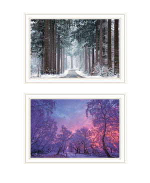 HomeRoots Set of Two Framed Winter Wonderland Prints - Modern Black Wall Art for Seasonal Home Decor 568746