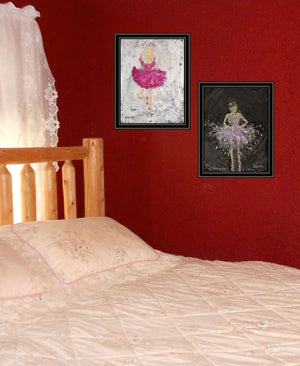 HomeRoots Set of Two Elegant Ballerina Dancer Prints in Sleek Black Frames – Perfect Wall Art for Any Room! 568748