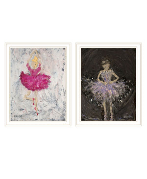 HomeRoots Set of Two Framed Ballerina Dancers Wall Art – Elegant Acrylic Prints for Stylish Home Decor 568749