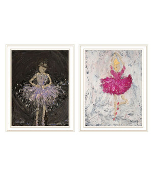 HomeRoots Set of Two Framed Ballerina Dancers Wall Art – Elegant Acrylic Prints for Stylish Home Decor 568749