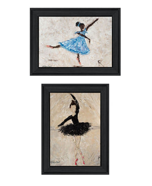 HomeRoots Set of Two "Ballerina Collection" Elegant Black Framed Wall Art for Chic Home Décor & Style 568750