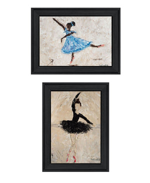 HomeRoots Set of Two "Ballerina Collection" Elegant Black Framed Wall Art for Chic Home Décor & Style 568750