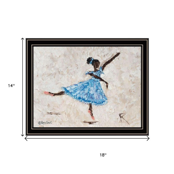 HomeRoots Set of Two Elegant Ballerina Wall Art Prints in Black Frames - Stylish Home Décor Accent 568752