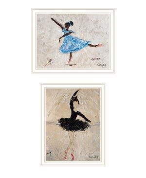 HomeRoots Set of Two Ballerina Collection Framed Wall Art - Elegant Acrylic Prints for Stylish Home Décor 568753