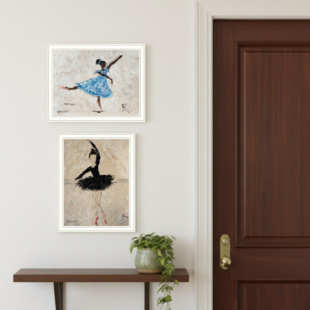 HomeRoots Set of Two Ballerina Collection Framed Wall Art - Elegant Acrylic Prints for Stylish Home Décor 568753