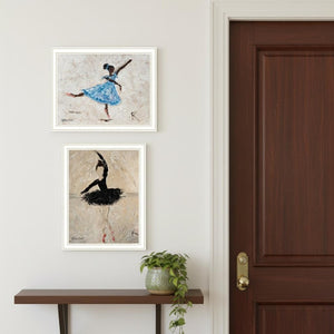 HomeRoots Set of Two Ballerina Collection Framed Wall Art - Elegant Acrylic Prints for Stylish Home Décor 568753