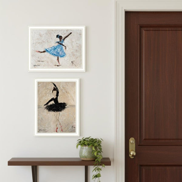 HomeRoots Set of Two Ballerina Collection Framed Wall Art - Elegant Acrylic Prints for Stylish Home Décor 568753