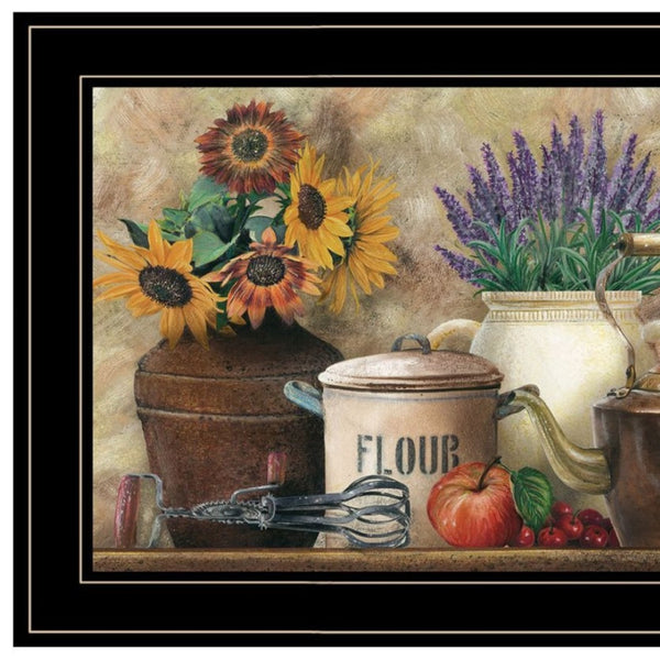 HomeRoots Set of Three Antique Kitchen Wall Art Prints - "Sugar and Spice" Framed Decor for Your Home 568770