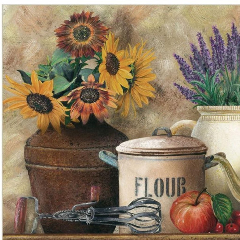 HomeRoots Set of Three Antique "Sugar and Spice" Kitchen Wall Art Prints - Vintage Framed Decor for Home 568771