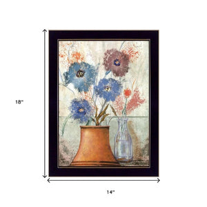 HomeRoots Set of Two Floral Dreams Wall Art - Modern Botanical Prints in Sleek Black Frames for Home Décor 568772