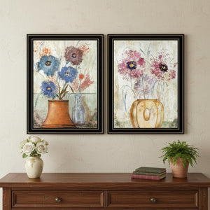HomeRoots Set of Two Floral Dreams Black Framed Wall Art Prints - Elegant Decor for Any Room, Ready to Hang! 568773