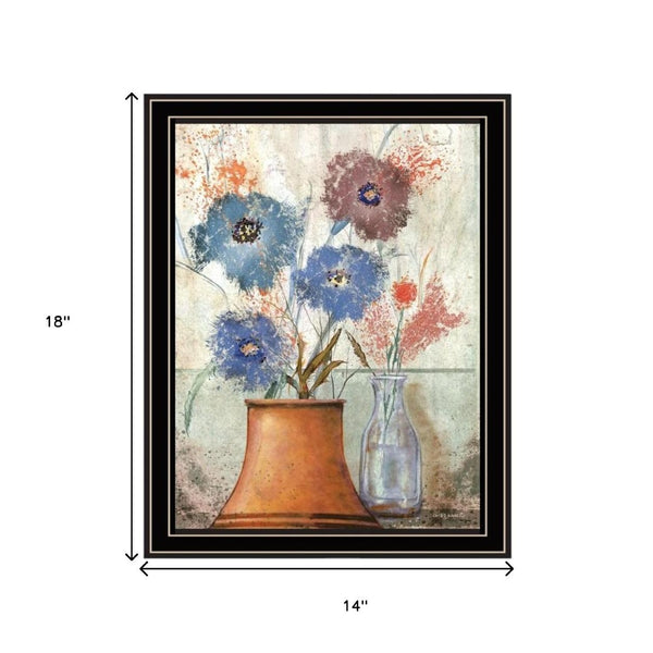 HomeRoots Set of Two Floral Dreams Black Framed Wall Art Prints - Elegant Decor for Any Room, Ready to Hang! 568773