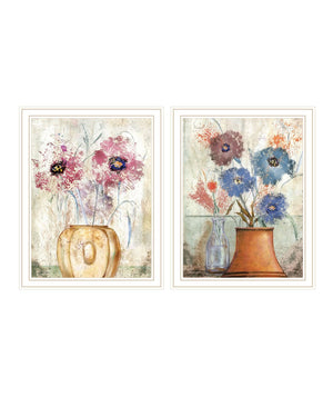 HomeRoots Set of Two Floral Dreams White Framed Wall Art - Elegant Prints to Brighten Any Room Effortlessly 568774