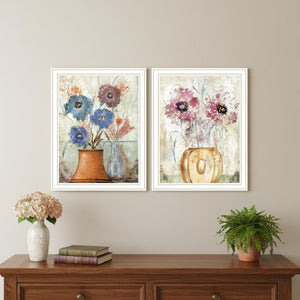 HomeRoots Set of Two Floral Dreams White Framed Wall Art - Elegant Prints to Brighten Any Room Effortlessly 568774