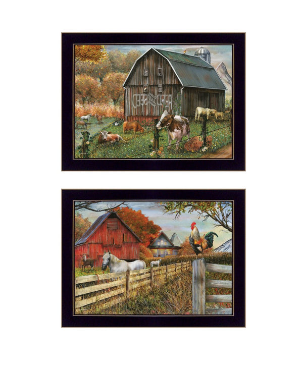 HomeRoots Set of Two Framed "Feed and Seed" Prints – Rustic Wall Art for Farmhouse Decor, Easy to Hang! 568775