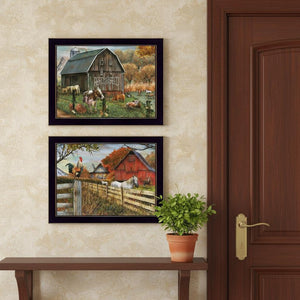 HomeRoots Set of Two Framed "Feed and Seed" Prints – Rustic Wall Art for Farmhouse Decor, Easy to Hang! 568775