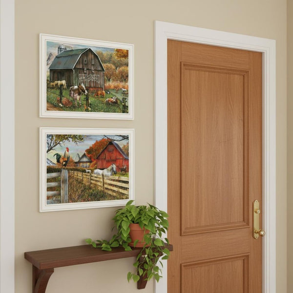 HomeRoots Set of Two Framed "Feed and Seed" Art Prints – Vibrant Farmhouse Wall Decor for Any Room 568777