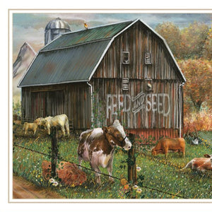 HomeRoots Set of Two Framed "Feed and Seed" Art Prints – Vibrant Farmhouse Wall Decor for Any Room 568777