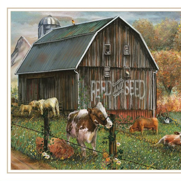 HomeRoots Set of Two Framed "Feed and Seed" Art Prints – Vibrant Farmhouse Wall Decor for Any Room 568777