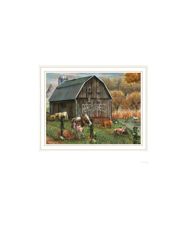 HomeRoots Set of Two Framed "Feed and Seed" Art Prints – Vibrant Farmhouse Wall Decor for Any Room 568777