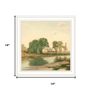 HomeRoots Set of Two Charming Country Pond and Farmhouse Framed Wall Art for Timeless Home Decor Accent 568779