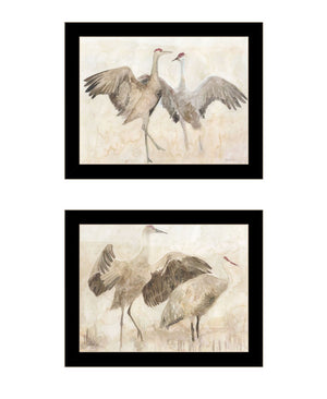 HomeRoots Set of Two Sandhill Cranes Framed Wall Art - Elegant Wildlife Prints for Timeless Home Decor 568780