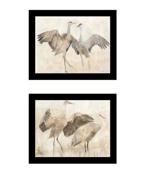 HomeRoots Set of Two Sandhill Cranes Framed Wall Art - Elegant Wildlife Prints for Timeless Home Decor 568780