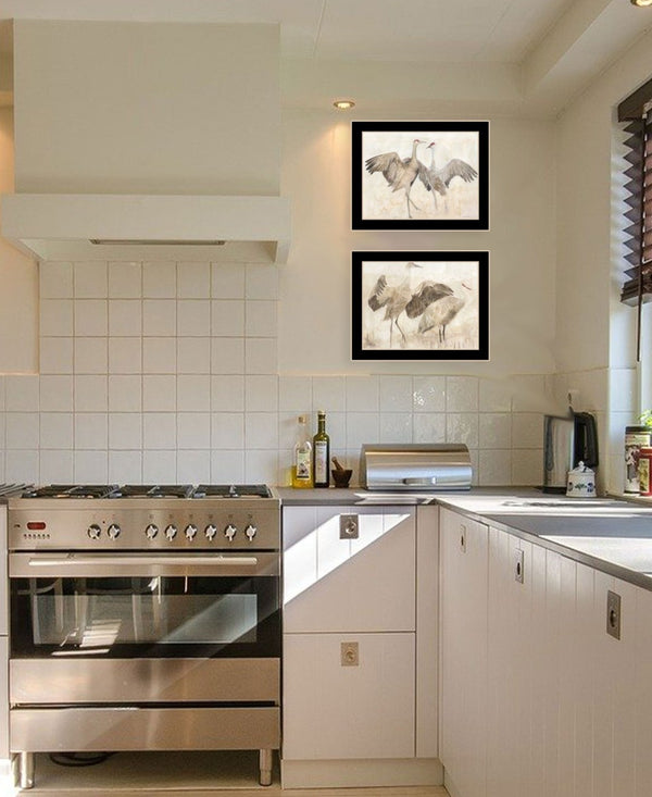 HomeRoots Set of Two Sandhill Cranes Framed Wall Art - Elegant Wildlife Prints for Timeless Home Decor 568780