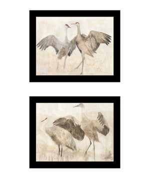 HomeRoots Set of Two Sandhill Cranes Framed Wall Art - Elegant Wildlife Prints for Timeless Home Decor 568780