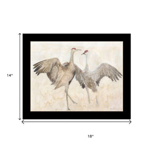 HomeRoots Set of Two Sandhill Cranes Framed Wall Art - Elegant Wildlife Prints for Timeless Home Decor 568780