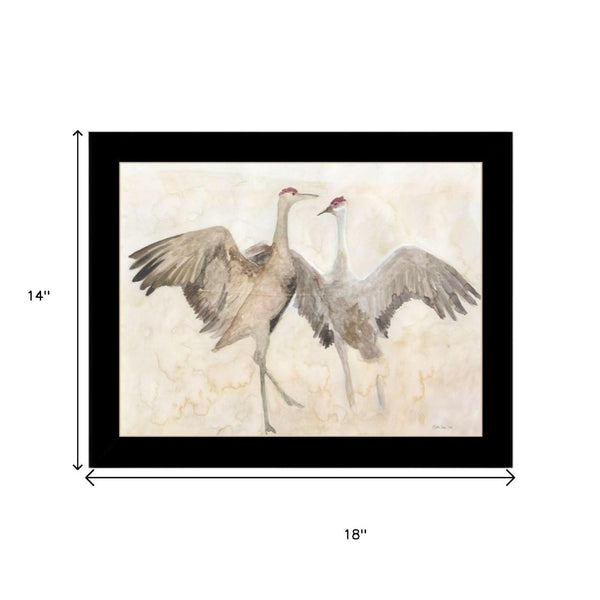 HomeRoots Set of Two Sandhill Cranes Framed Wall Art - Elegant Wildlife Prints for Timeless Home Decor 568780